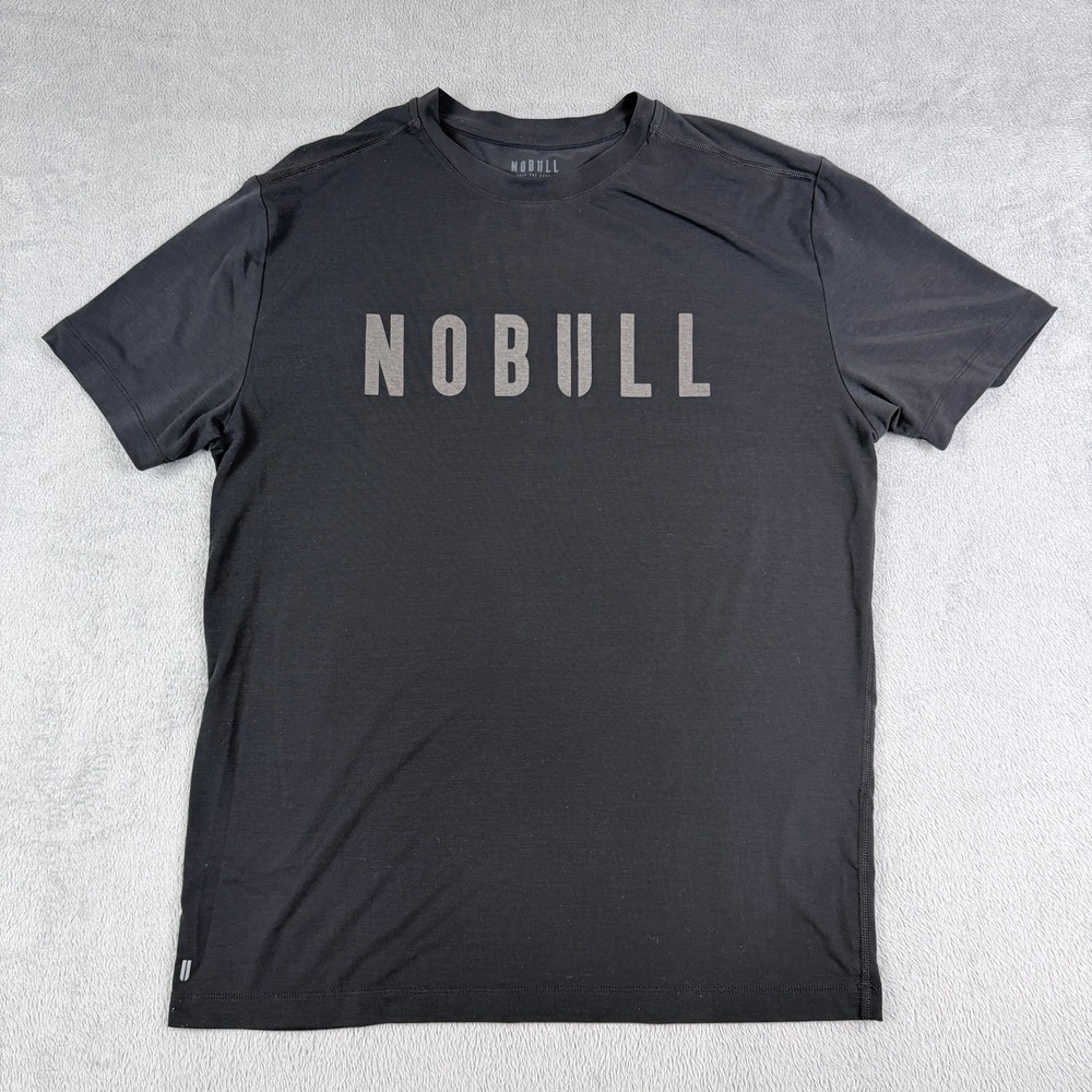 NOBULL Mens Short Sleeve Graphic Tee Black Athletic Training Shirt Large Active